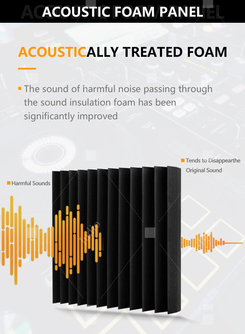 acoustic_foam wall_treatment 6-Pack Triangular Acoustic Foam Panels - 12"x12"x2" for Noise Reduction and Soundproofing Silencemaster