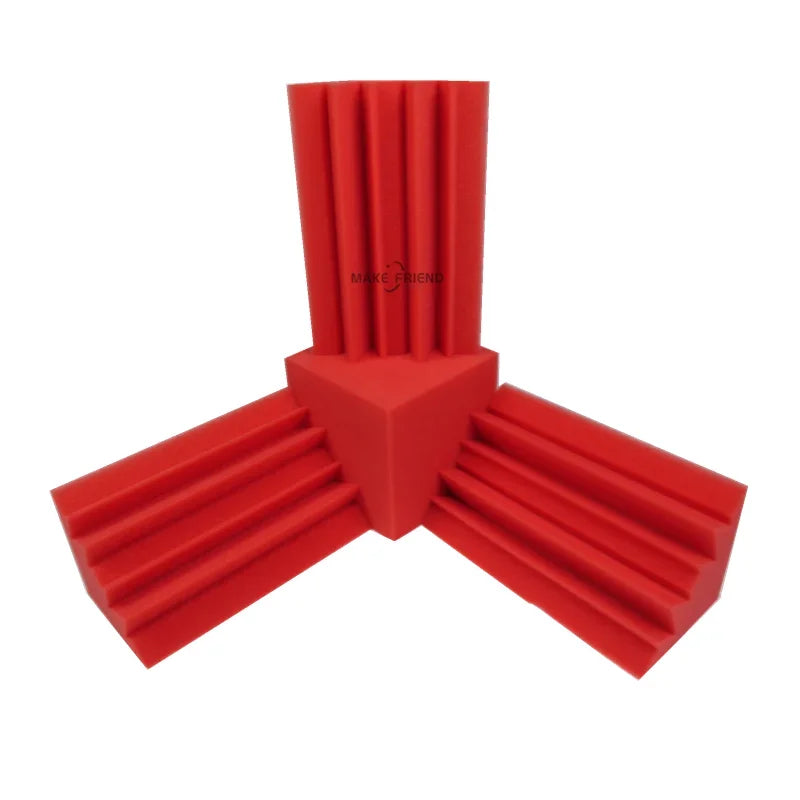 acoustic_foam bass_trap floor_treatment wall_treatment Acoustic Bass Trap Foam Set (3 Bass Traps + 1 Cube) Red Silencemaster