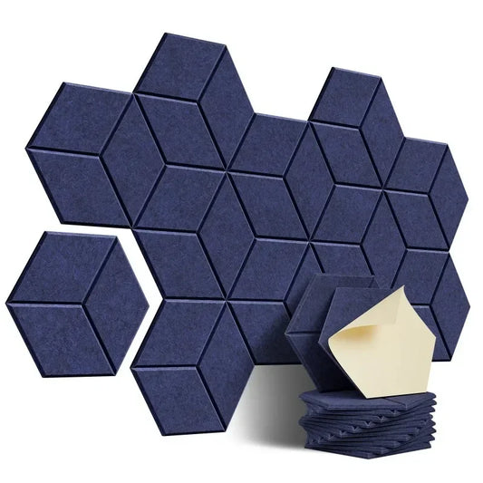 acoustic_panel wall_treatment Y-Cut Style Acoustic Panels (Set of 12) - Dark Blue Silencemaster