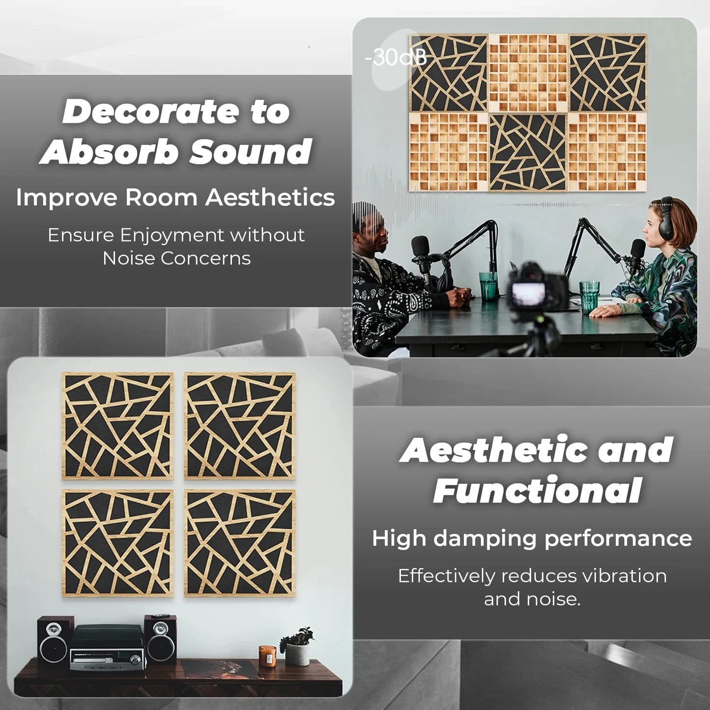 acoustic_panel wall_treatment Wooden Acoustic Panel Sound Diffuser - Isometric Lines Silencemaster