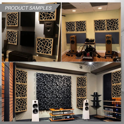 acoustic_panel wall_treatment Wooden Acoustic Panel Sound Diffuser - Square Circles Silencemaster