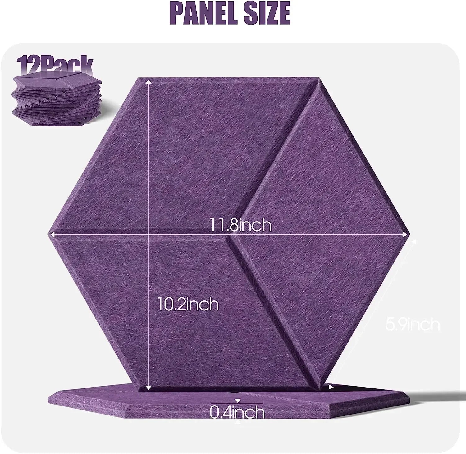 acoustic_panel wall_treatment Y-Cut Style Acoustic Panels (Set of 12) - Purple Silencemaster