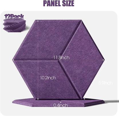 acoustic_panel wall_treatment Y-Cut Style Acoustic Panels (Set of 12) - Purple Silencemaster