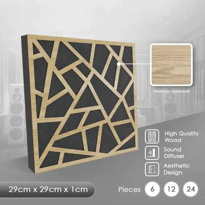 acoustic_panel wall_treatment Wooden Acoustic Panel Sound Diffuser - Square Forest Silencemaster