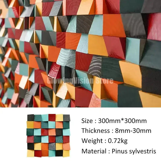 acoustic_panel wall_treatment 30x30cm Wood Acoustic Panel Sound Diffuser - Geometric Pattern Silencemaster