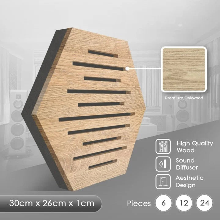 acoustic_panel wall_treatment Wooden Acoustic Panel Sound Diffuser - Waves Silencemaster