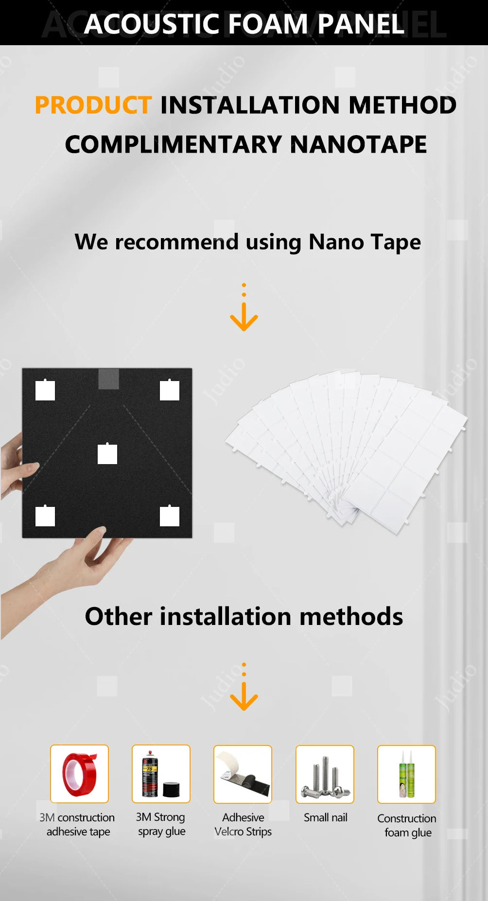 acoustic_foam wall_treatment 6-Pack Triangular Acoustic Foam Panels - 12"x12"x2" for Noise Reduction and Soundproofing Silencemaster