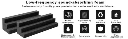 acoustic_foam bass_trap floor_treatment wall_treatment Acoustic Foam Bass Trap Foam (12/24 Pcs) Silencemaster