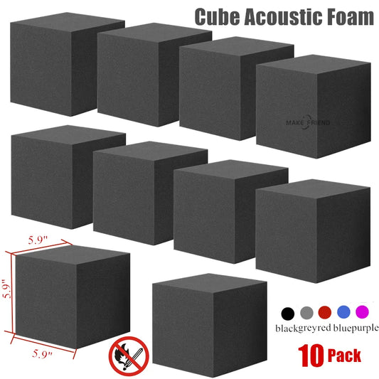 acoustic_foam bass_trap floor_treatment wall_treatment 15cm Acoustic Foam Cube Bass Traps (10 Pcs) Silencemaster