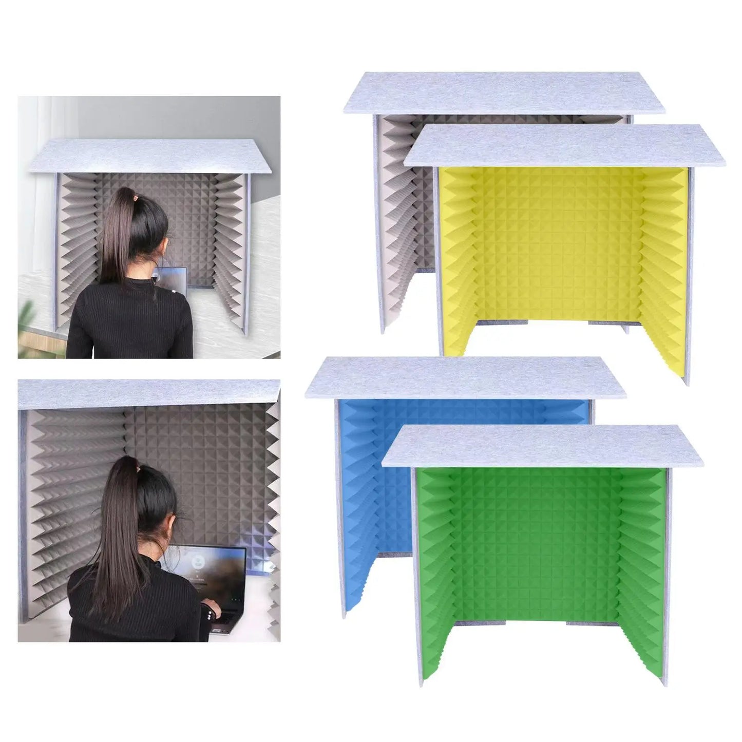 acoustic_foam Portable soundproof cubicles for Offices, Recording and Podcasts - Green Silencemaster