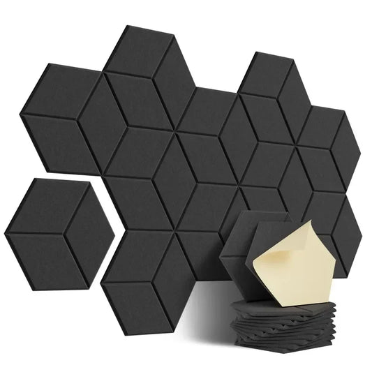 acoustic_panel wall_treatment Y-Cut Style Acoustic Panels (Set of 12) - Black Silencemaster